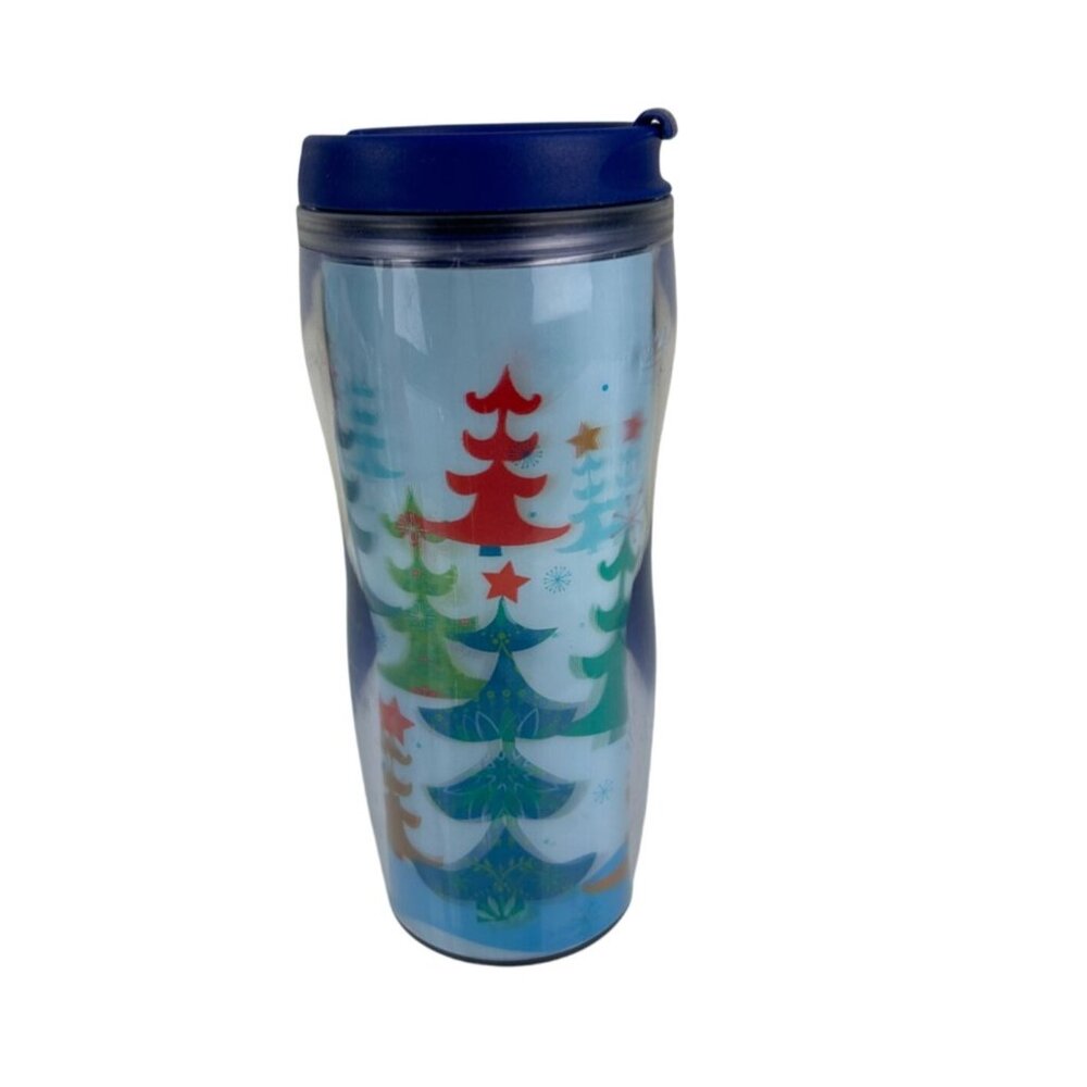 Starbucks 2004 Holiday Christmas Tree Lenticular Insulated Travel Coffee Tumbler